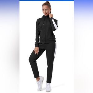 TEZO Womens Full Zip-Up Hoodie Tracksuit size: Medium